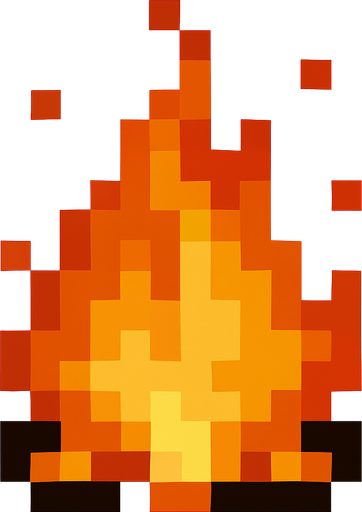 Minecraft yanma efekti.
In-Game asset.  2d.  High contrast.  No shadows