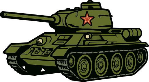 tanque t34-85.
In-Game asset.  2d.  High contrast.  No shadows