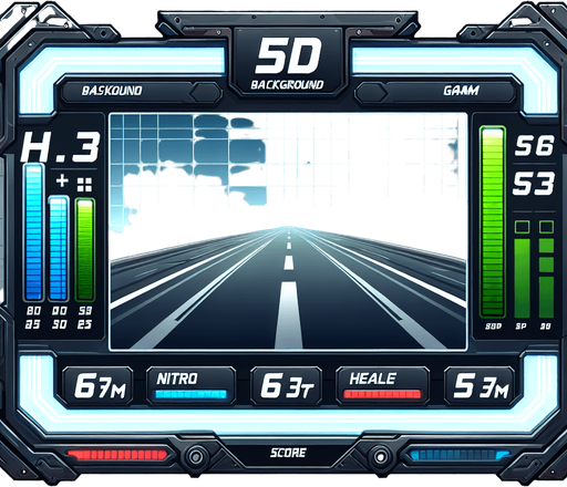 A 2D bar-style background asset with a sleek frame or container design to display nitro, health, or score bars in a street racing game HUD..
Single Game Texture.  In-Game asset.  2d.  Blank background.  High contrast.  No shadows