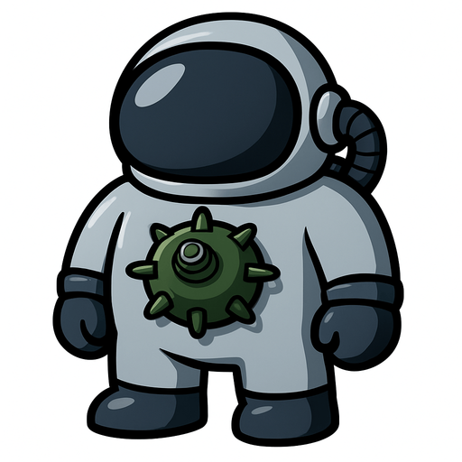 Just the space suit from this image with a land mine in the center of it.