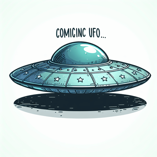 a goofy ufo.
Single Game Texture.  In-Game asset.  2d.  Blank background.  High contrast.  No shadows