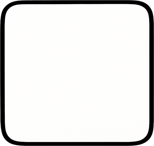 rectangulo Blanco con bordes redondeados. figura simple.
In-Game asset.  2d.  High contrast.  No shadows