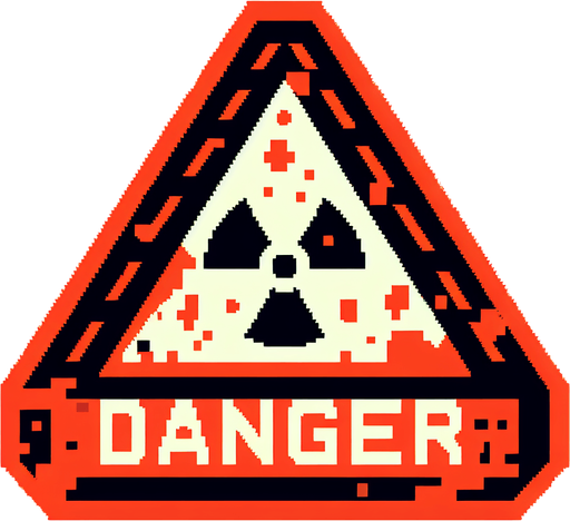 Danger.
Single Game Texture.  In-Game asset.  2d.  Blank background.  High contrast.  No shadows