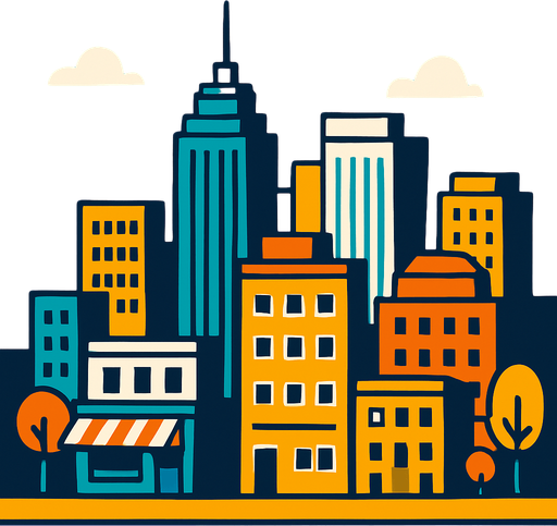 ciudad.
In-Game asset.  2d.  High contrast.  No shadows