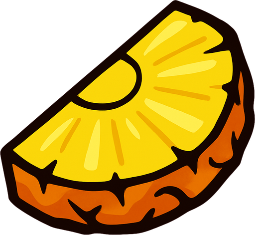 Trozo piña.
In-Game asset.  2d.  High contrast.  No shadows