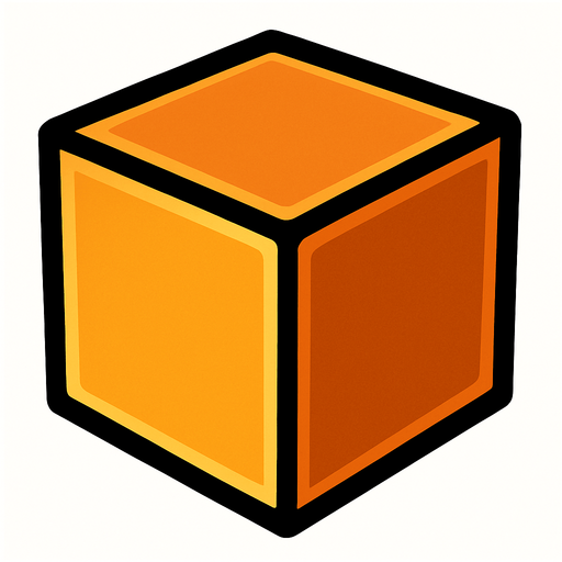 cube.
In-Game asset.  2d.  High contrast.  No shadows