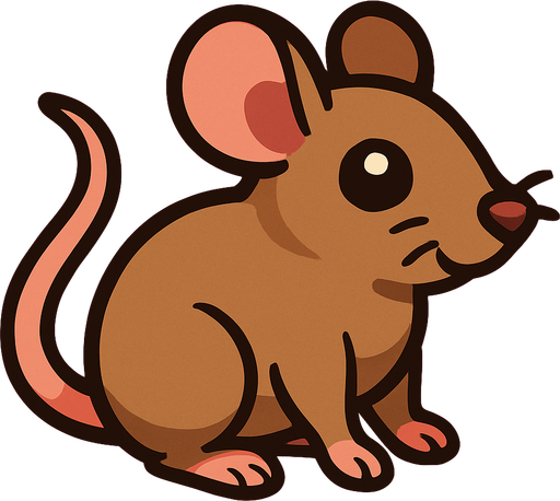 Mouse animal.
In-Game asset.  2d.  High contrast.  No shadows