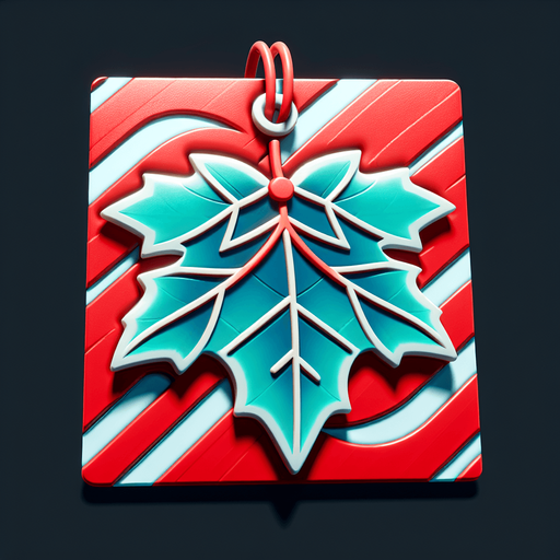 a christmas leaf. plastic style. Single Game Texture. In-Game asset. 2d. Blank background. High contrast. No shadows.