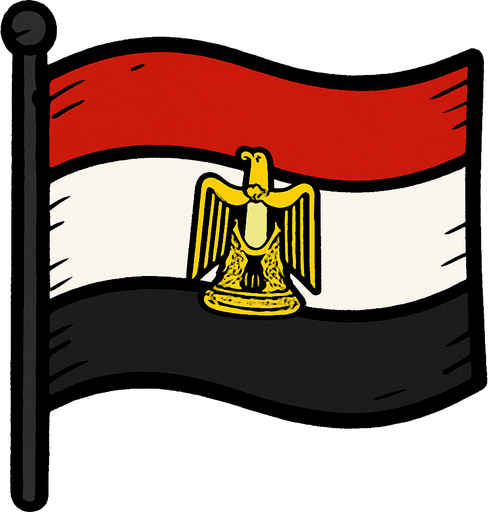 egypt flag.
In-Game asset.  2d.  High contrast.  No shadows