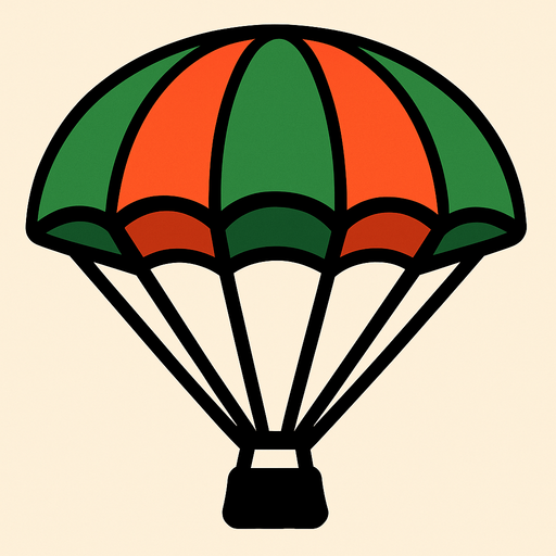 Paracaídas.
In-Game asset.  2d.  High contrast.  No shadows