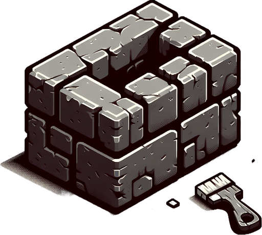 Big bricks.
Single Game Texture. In-Game asset. 2d. Blank background. High contrast. No shadows.
