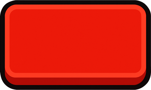 A red rectangular button.
In-Game asset.  2d.  High contrast.  No shadows