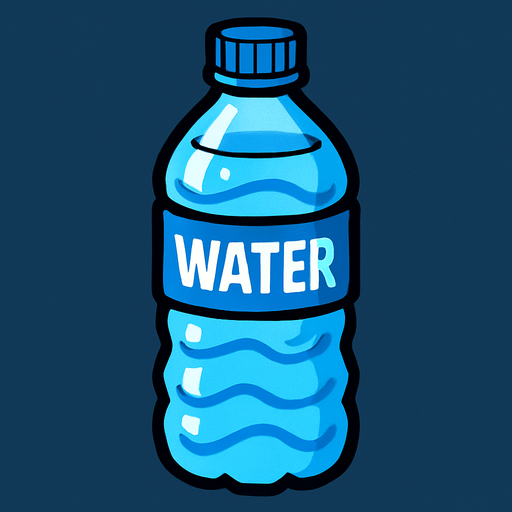 Bottle a water.
In-Game asset.  2d.  High contrast.  No shadows