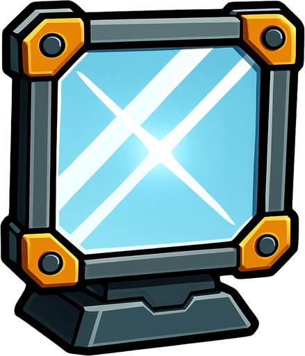 Highly reflective mirror to deflect lasers.
In-Game asset.  2d.  High contrast.  No shadows