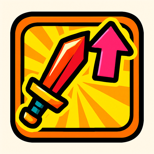 Иконка повышение урона, сочные цвета.
In-Game asset.  2d.  High contrast.  No shadows. Comix