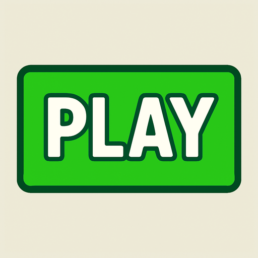 crea la imagen de un rectangulo verde con borde verde oscuro y en medio que tenga la palabra play.
In-Game asset.  2d.  High contrast.  No shadows