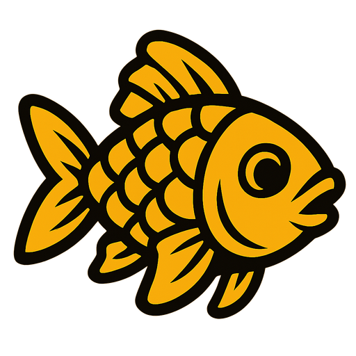 Golden fish.
In-Game asset.  2d.  High contrast.  No shadows