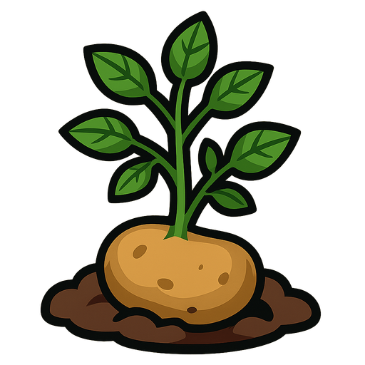 Potato growth stage 2.
In-Game asset.  2d.  High contrast.  No shadows