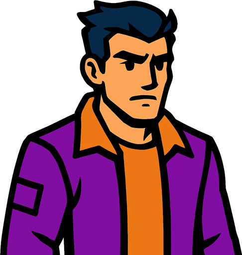 Una persona.
In-Game asset.  2d.  High contrast.  No shadows