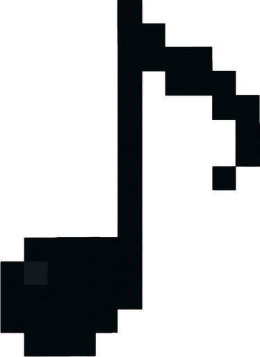 Onaltılık nota 2d pixel art.
In-Game asset.  2d.  High contrast.  No shadows