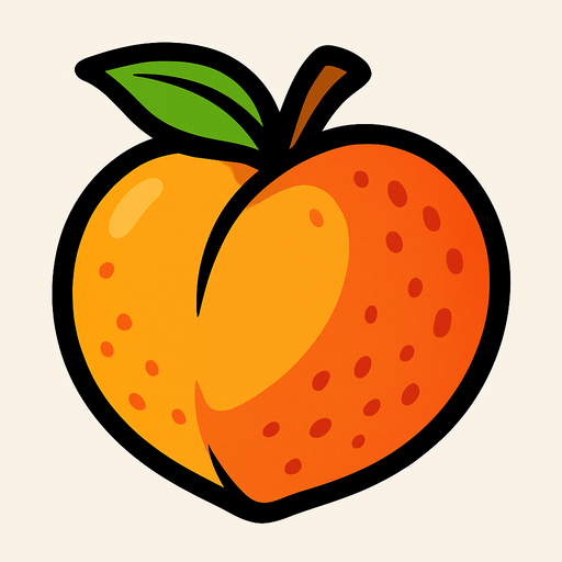 an peach.
In-Game asset.  2d.  High contrast.  No shadows