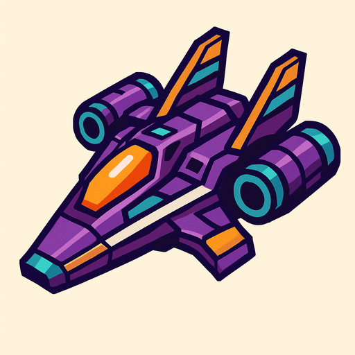 Space ship.
In-Game asset.  2d.  High contrast.  No shadows