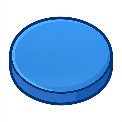A blue button. No background. Transparent background. Blank background. No shadows. 2d. In-Game asset. flat