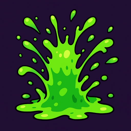 slime explosion.
In-Game asset.  2d.  High contrast.  No shadows