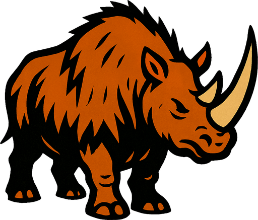Wooly Rhino.
In-Game asset.  2d.  High contrast.  No shadows