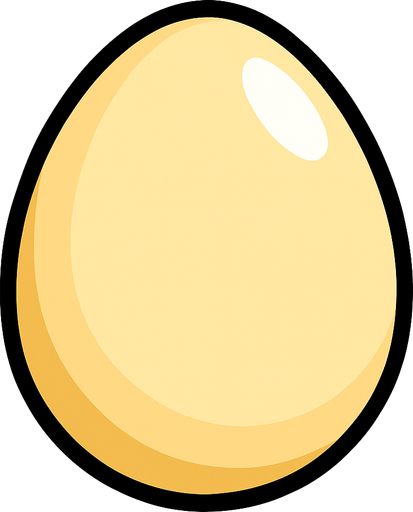 A regular Egg.
In-Game asset.  2d.  High contrast.  No shadows