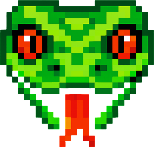 snake head 16x16.
In-Game asset.  2d.  High contrast.  No shadows