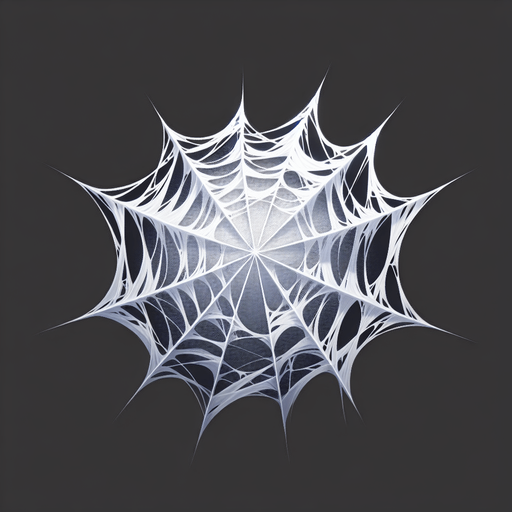 white silk web.
Single Game Texture.  In-Game asset.  2d.  Blank background.  High contrast.  No shadows