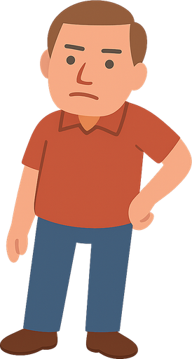 a human man. No background. Transparent background. Blank background. No shadows. 2d. In-Game asset. flat