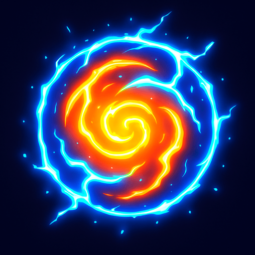 Neon energy orb.
In-Game asset.  2d.  High contrast.  No shadows