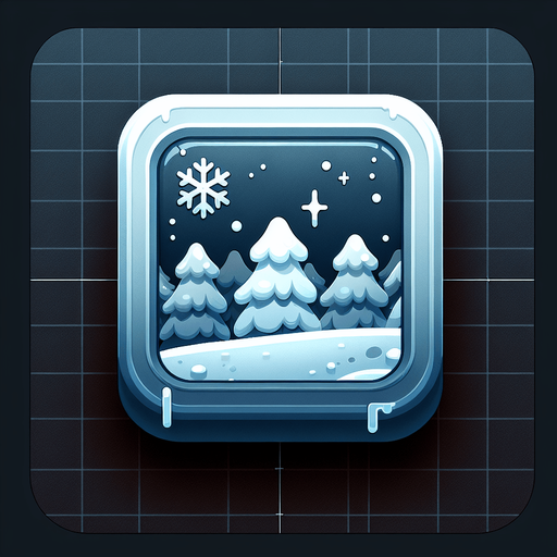 A winter themed button, with no text Single Game Texture. In-Game asset. 2d. Blank background. High contrast. No shadows.