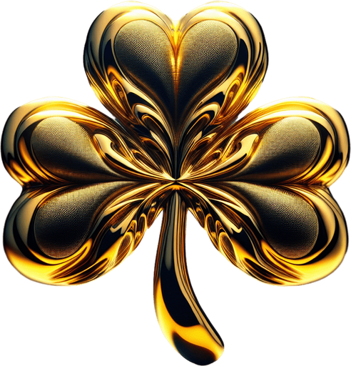 Golden shamrock pendant.
High contrast