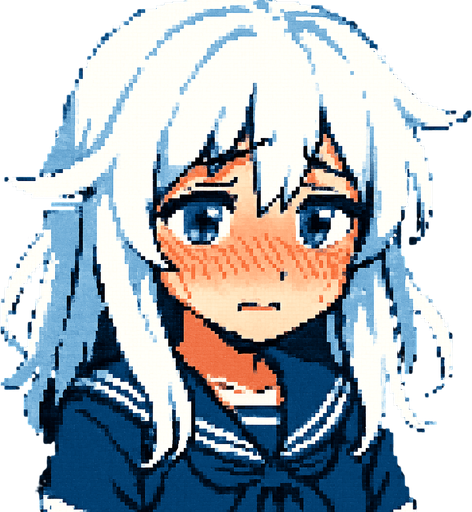 Make her blush and put on a shy expression