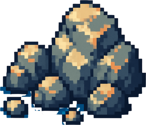 Rocas pixart.
In-Game asset.  2d.  High contrast.  No shadows