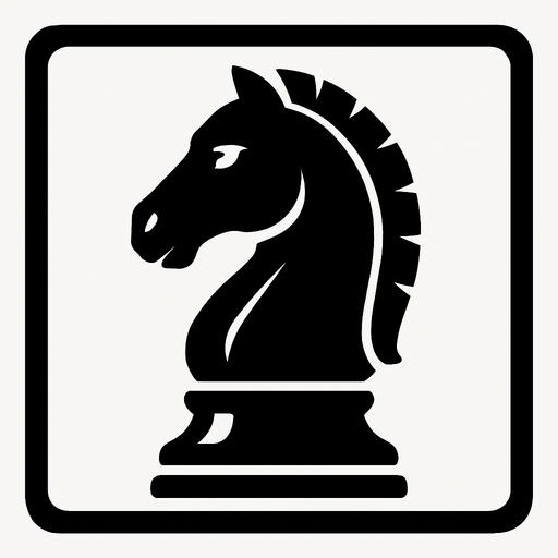 Black Knight Chess.
In-Game asset.  2d.  High contrast.  No shadows