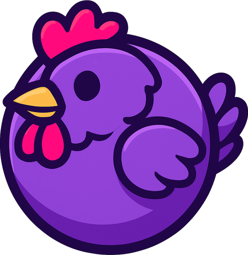 purple chicken ball.
In-Game asset.  2d.  High contrast.  No shadows