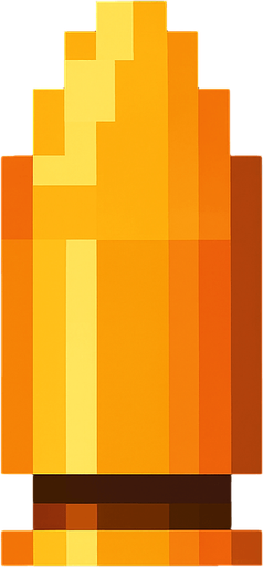 Una solo bala pixelar.
In-Game asset.  2d.  High contrast.  No shadows