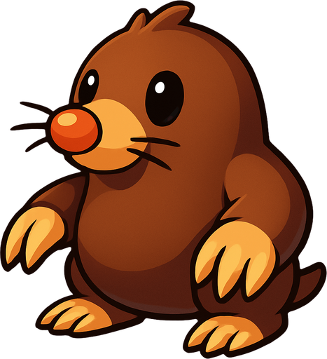 3d köstebek.
In-Game asset.  2d.  High contrast.  No shadows