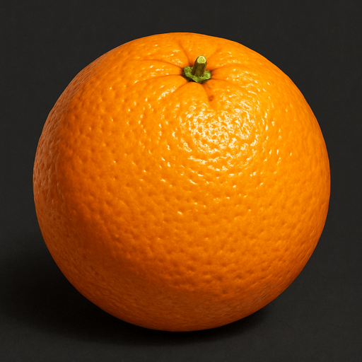 ultra realistic orange fruit.
In-Game asset.  2d.  High contrast.  No shadows