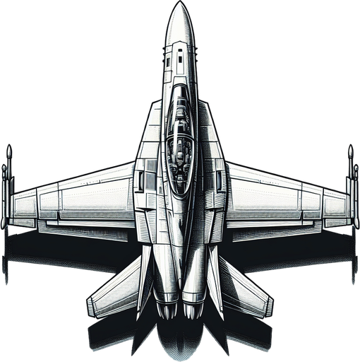 An f18 but vertical with the cockpit facing up.
Single Game Texture. In-Game asset. 2d. Blank background. High contrast. No shadows.