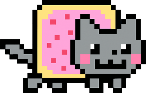 NYAN CAT.
In-Game asset.  2d.  High contrast.  No shadows