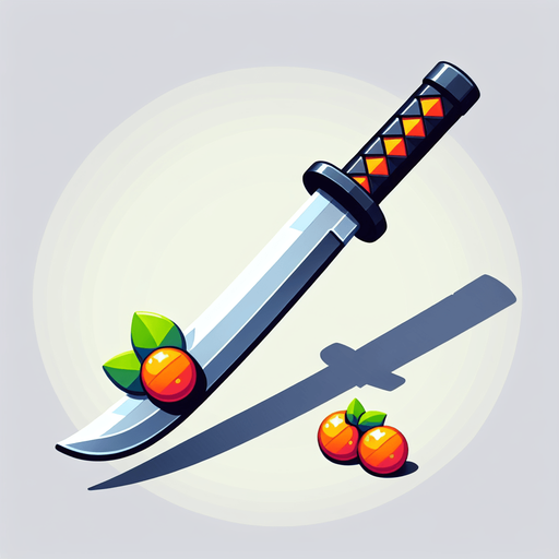2д лезвие Катаны для игры похожий на фрукт ниндзя.
Single Game Texture. In-Game asset. 2d. Blank background. High contrast. No shadows.