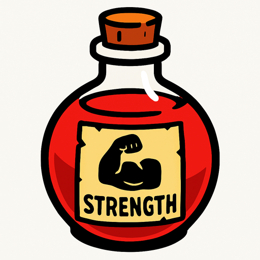 streng poiton.
In-Game asset.  2d.  High contrast.  No shadows