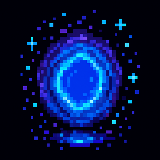 portal de pixeles de luz.
In-Game asset.  2d.  High contrast.  No shadows