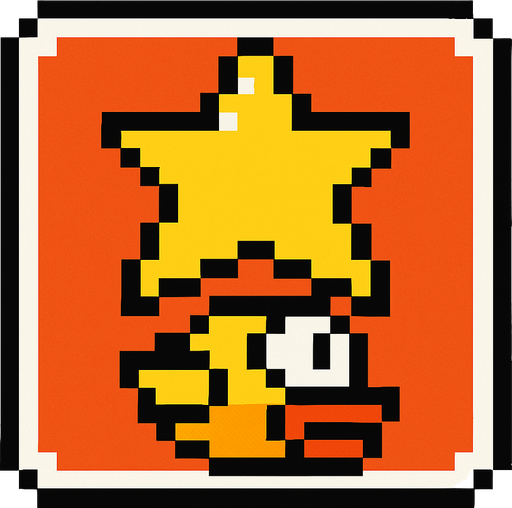 flappy bird power up icon. pixel art style.
In-Game asset.  2d.  High contrast.  No shadows