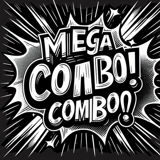 text popup "MEGA COMBO!"..
comics style
